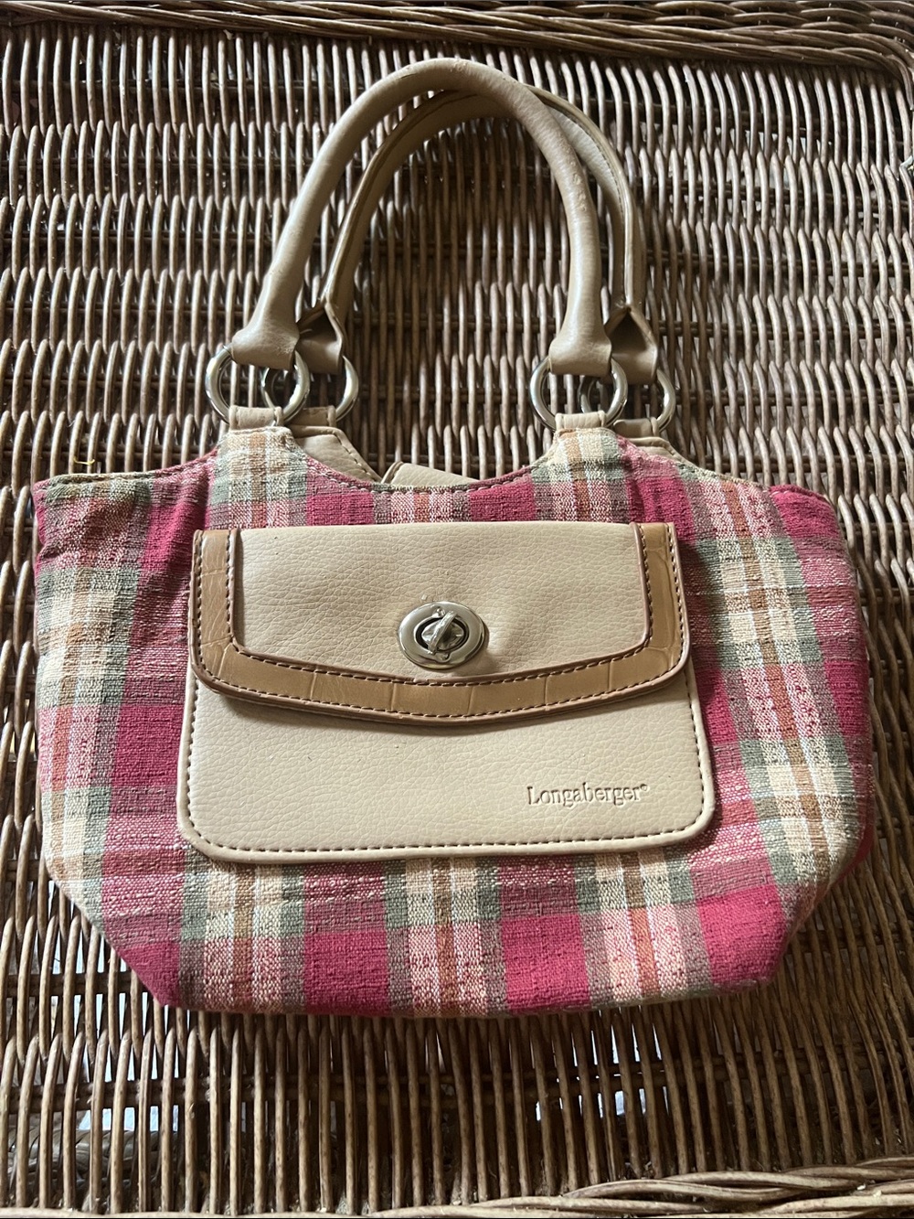 Longaberger Plaid Homestead Orchard Park Small Handbag